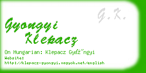 gyongyi klepacz business card